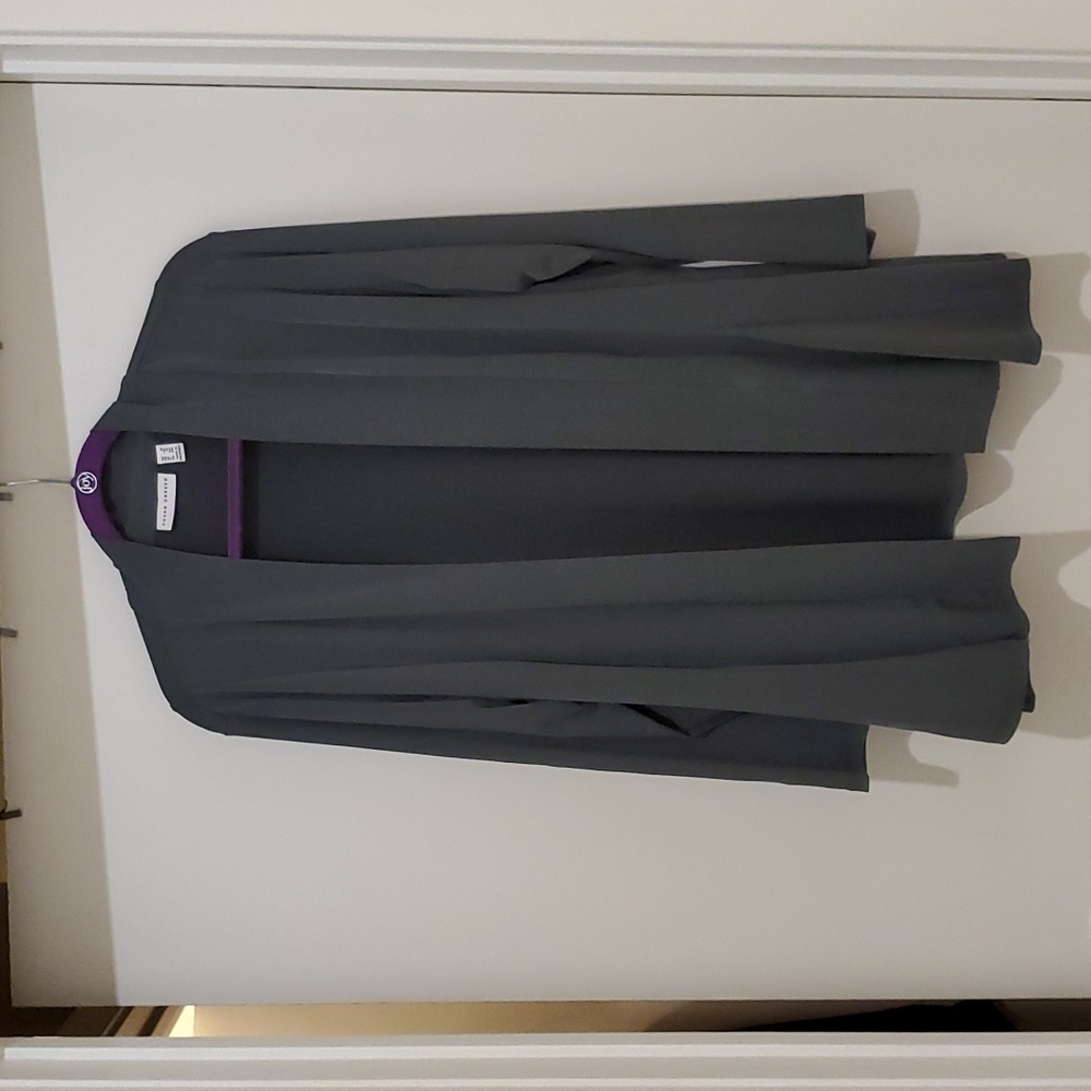 Susan Graver gray/green long sleeve cardigan
